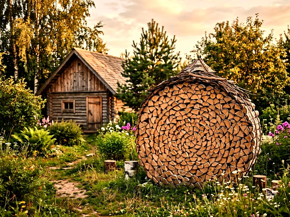 Круговая поленница holzhausen, Луховицы, улица Лесная, 27